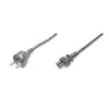 Assmann cable de alimentación, Schuko - C5, conector macho/hembra, 1,8m, H05VV-F3G 0,75 mm², negro (AK-440103-018-S)