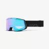Gafas de esquí 100% SNOWCRAFT gafas de deportes de invierno negras unisex verdes, espejadas, turquesa lente cilíndrica (plana)