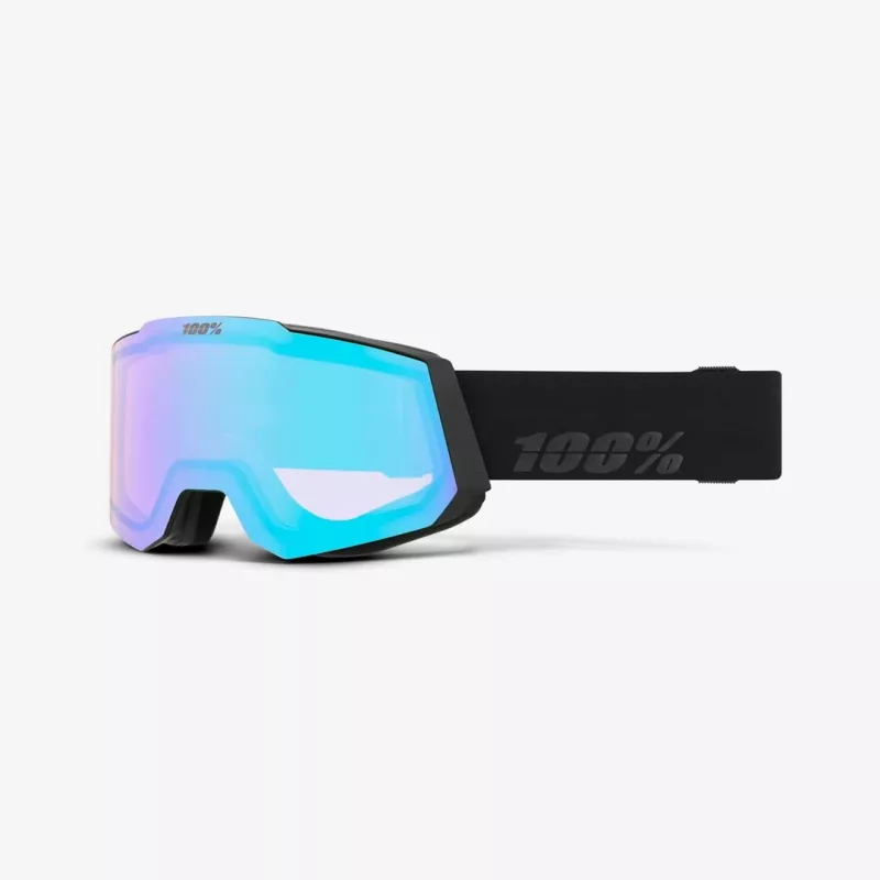 Gafas de esquí 100% SNOWCRAFT gafas de deportes de invierno negras unisex verdes, espejadas, turquesa lente cilíndrica (plana)