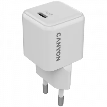 Cargador CANYON CU20C GaN 20W 1xPD EU blanco