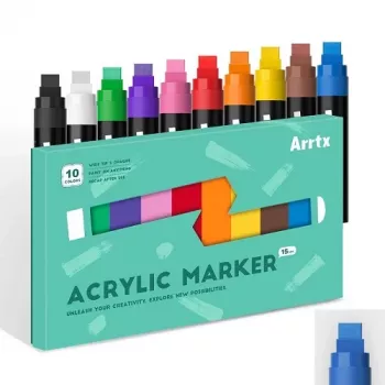 Rotuladores acrílicos Arrtx LC303656, 10 colores, puntas redondas finas