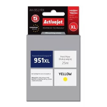 Cartucho de tinta ActiveJet AH-951YRX compatible para HP 951XL CN048AE — amarillo, 25 ml, XL