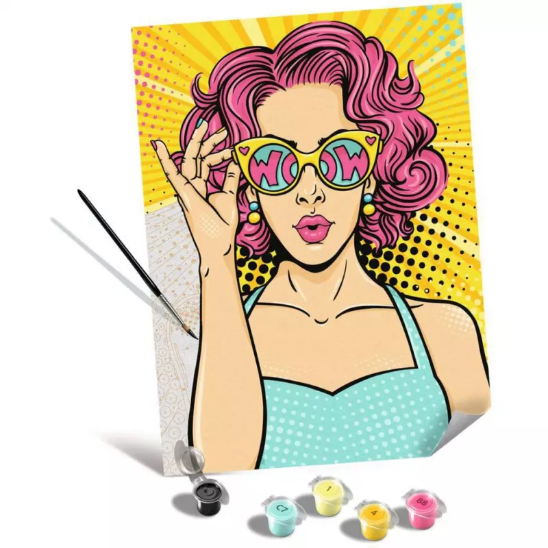 Set de pintura Ravensburger CreArt ART Collection Canvas Edition — Lady in Pink (PopArt)