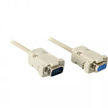 Cable de conexión D-SUB Wentronic Goobay, gris, 2 m – conector macho D-SUB/RS-232 (9 pines) > conector hembra D-SUB/RS-232 (9 pines) (50224)
