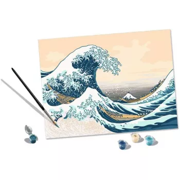 Set de pintura Ravensburger CreArt ART Collection La gran ola de Hokusai 23690 — Set artístico de pintar por números