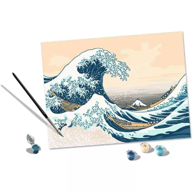 Set de pintura Ravensburger CreArt ART Collection La gran ola de Hokusai 23690 — Set artístico de pintar por números