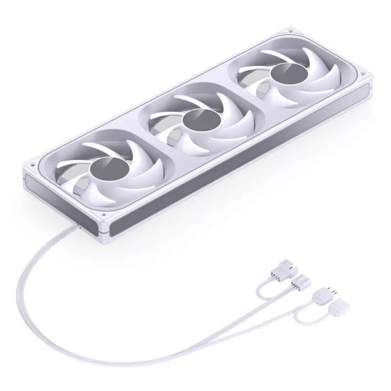 Kit de ventiladores para radiador 360mm ARGB PWM Jonsbo ZB-360 blanco — 3 ventiladores PWM ARGB de 120mm para radiadores de refrigeración líquida
