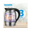 Forme FKG-448 hervidor eléctrico de cristal, 1,8 l, 2200 W, control de temperatura, gris