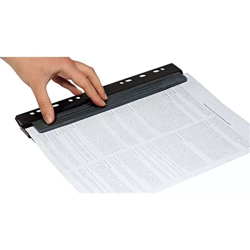 WEDO Business 67 9401 perforadora de bolsillo, 4 agujeros, capacidad de perforación 3 mm, plástico con carril metálico, negro