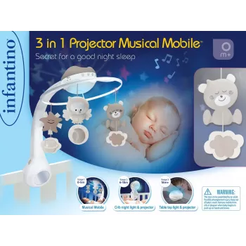 Proyector de música 3 en 1 carrusel beige
