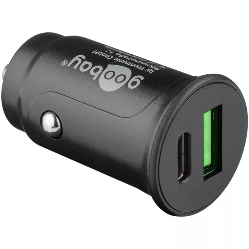 Goobay 59521 Cargador móvil universal Negro Mechero de coche Carga rápida Coche