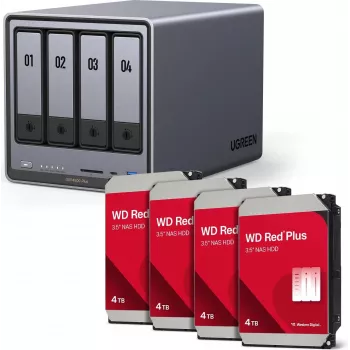 Carcasa NAS UGREEN NASync DXP4800 Plus con discos duros internos Western Digital 16 TB (4 x 4 TB)