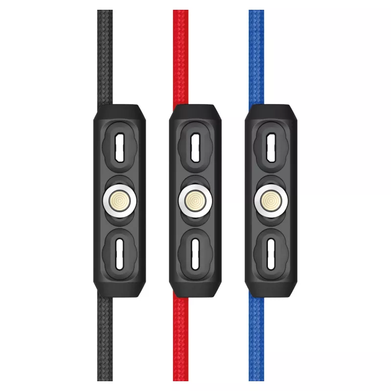 Cable USB RealPower MagneticCharge3 1m USB A negro azul rojo