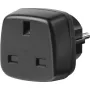 Adaptador de viaje enchufe UK/ Schutzkontakt, adaptador de enchufe negro