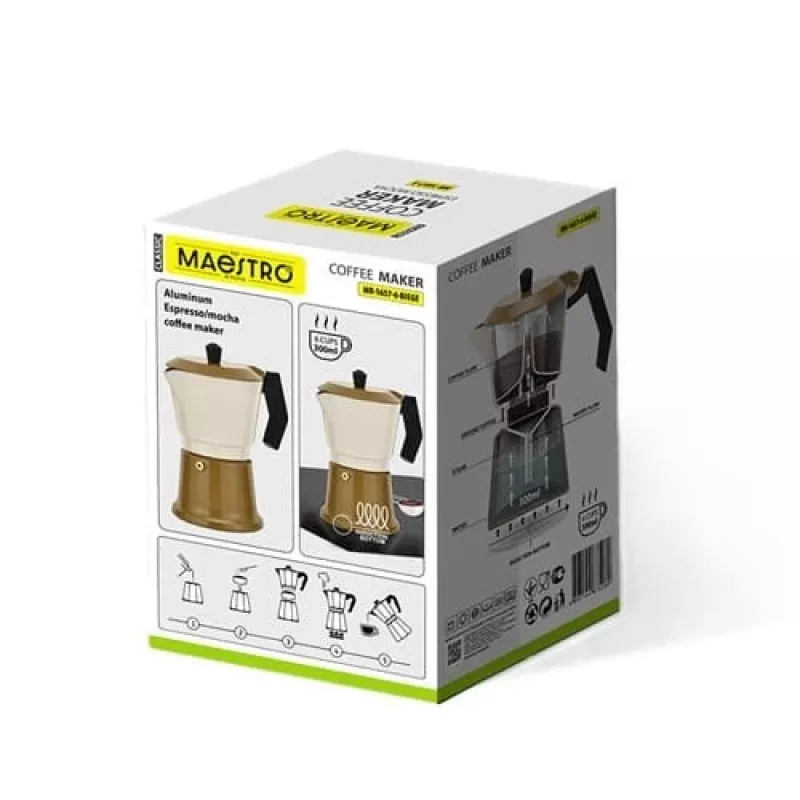 Cafetera espresso Maestro MR-1657-6-BEIGE aluminio 6 tazas