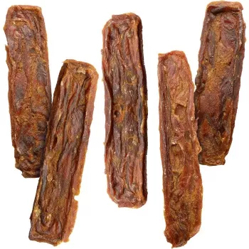 Snack para perros Vitakraft Pure Beef Strips 80 g – ternera como único ingrediente, sin cereales, sin gluten, apto para todas las razas