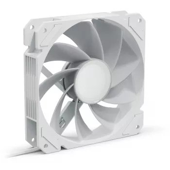 Ventilador de caja Sharkoon SHARK Mirror RGB PWM REVERSE 120 mm Blanco, 500–1500 RPM, 99,52 m³/h, FDB