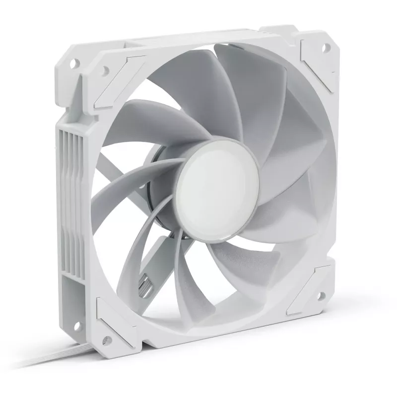 Ventilador de caja Sharkoon SHARK Mirror RGB PWM REVERSE 120 mm Blanco, 500–1500 RPM, 99,52 m³/h, FDB