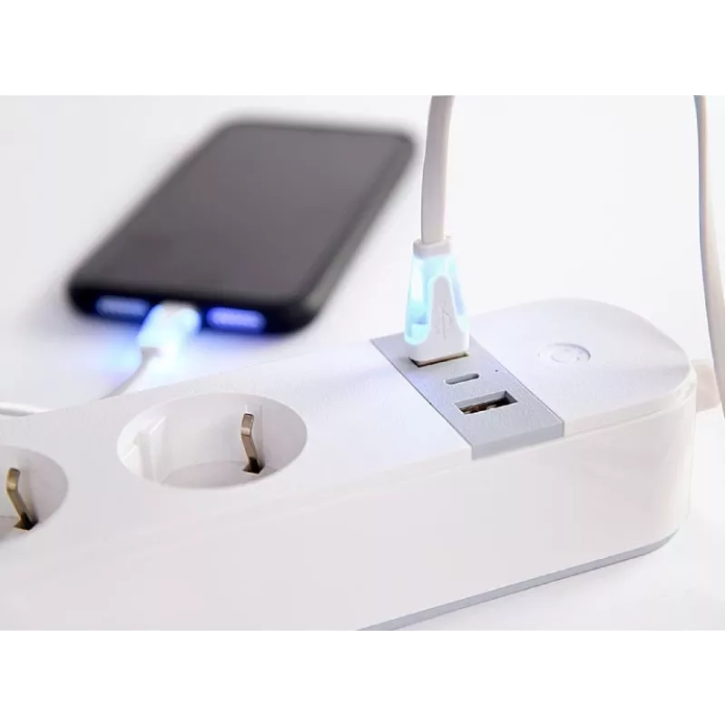 Regleta de enchufes inteligente Gembird TSL-PS-S4U-01-W 4 salidas AC 3880 W Blanco