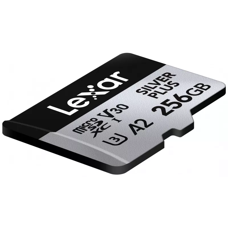 Tarjeta de memoria microSD 256GB C10 A2 U3 V30 205/150MB/s Silver Plus
