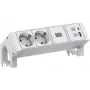 Bachmann DESK2 ALU Blanco 937.4022xCEE7/3 1xUSB A/C 22W 0 2m GST18