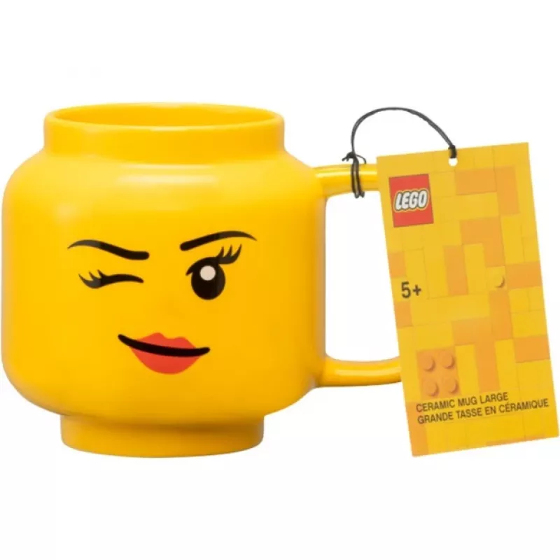 Taza de cerámica LEGO Winking Girl, grande