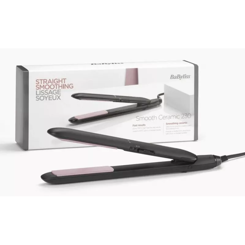 Plancha de pelo BaByliss Smooth Ceramic 230 ST241E, negra