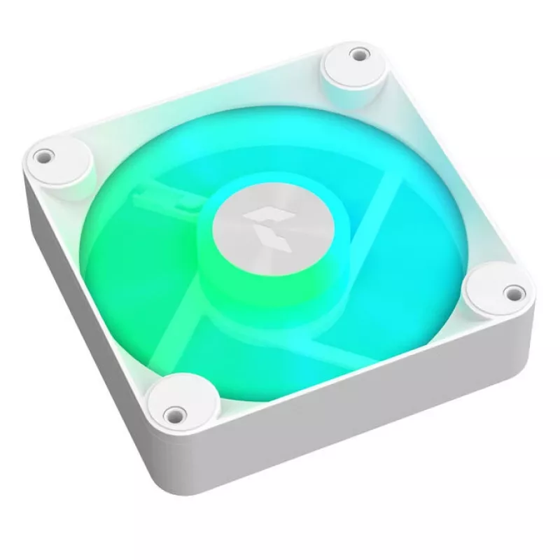 Ventilador APNX FP1-Q 120 PWM ARGB-WT 120 mm, control PWM, iluminación ARGB, marco blanco
