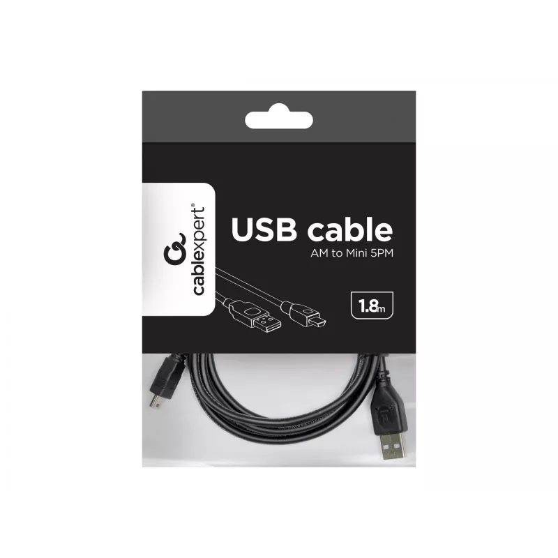 Gembird cable USB 2.0 A/Mini-USB M de 1,8 m USB A Mini-USB B negro