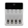 Cargador de baterías QOLTEC 50848 para pilas NiMH AAA (R03) y AA (R6) con pantalla LCD