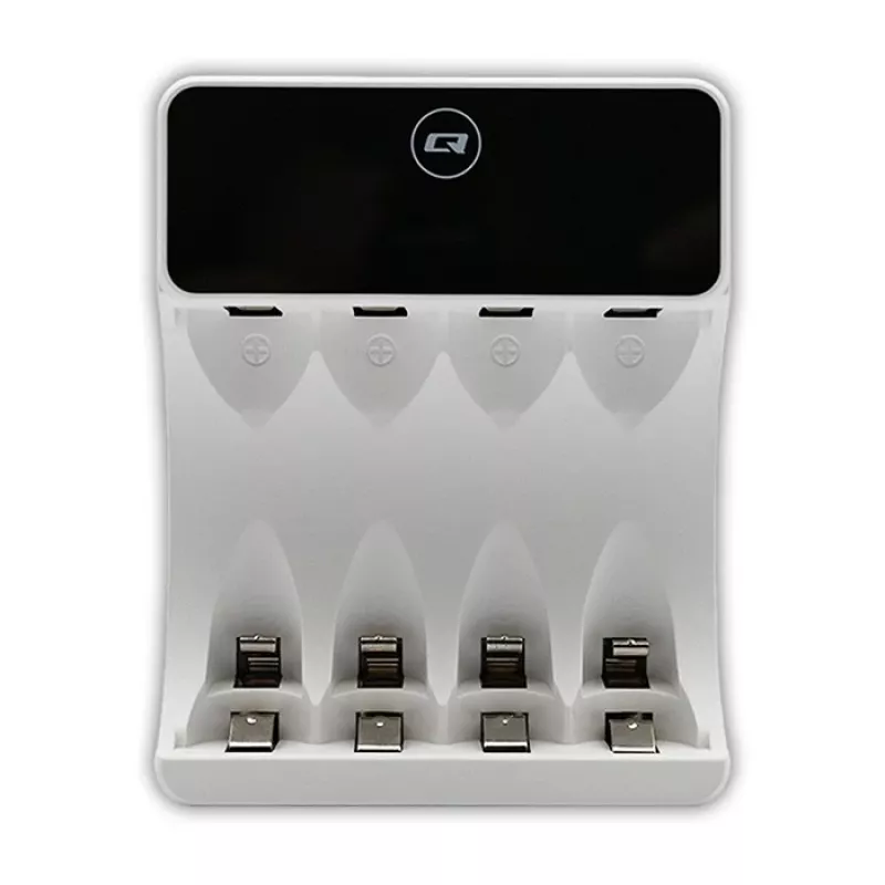 Cargador de baterías QOLTEC 50848 para pilas NiMH AAA (R03) y AA (R6) con pantalla LCD
