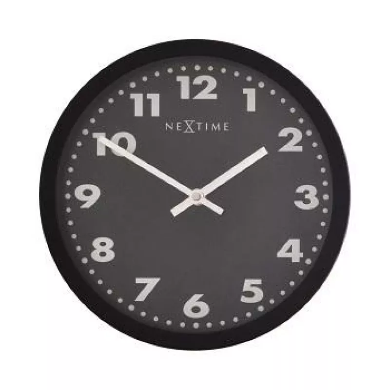 NeXtime Reloj 2906ma Mercure, Ø 25 cm, pared, negro