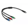 Cable de carga USB 3 en 1 DeLOCK USB Type-C Lightning Micro USB 30 cm