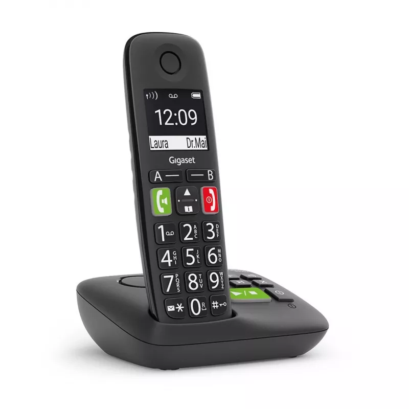 Gigaset E290A Teléfono analógico/DECT con identificación de llamadas Negro