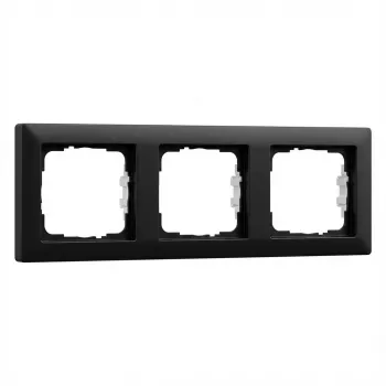 Gira E2 Cubierta de interruptor/marco, negro plástico, diseño sin tornillos, pack individual