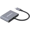 Hub 3 en 1 USB-C CANYON DS-3 gris oscuro – USB-C a USB-A + HDMI + pass-through PD