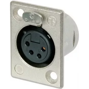 Neutrik NTR-NC4FP1 - -30 - 80 °C - negro - plateado - UL 94 HB - IEC 61076-2-103 - IP 40 - IEC 68-2-20 (NC4FP1)