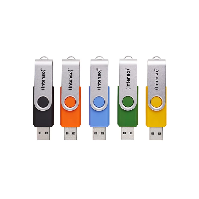 Intenso Office Line Memoria USB 32 GB, USB-A 3.2 Gen 1, pack múltiple de 5, multicolor