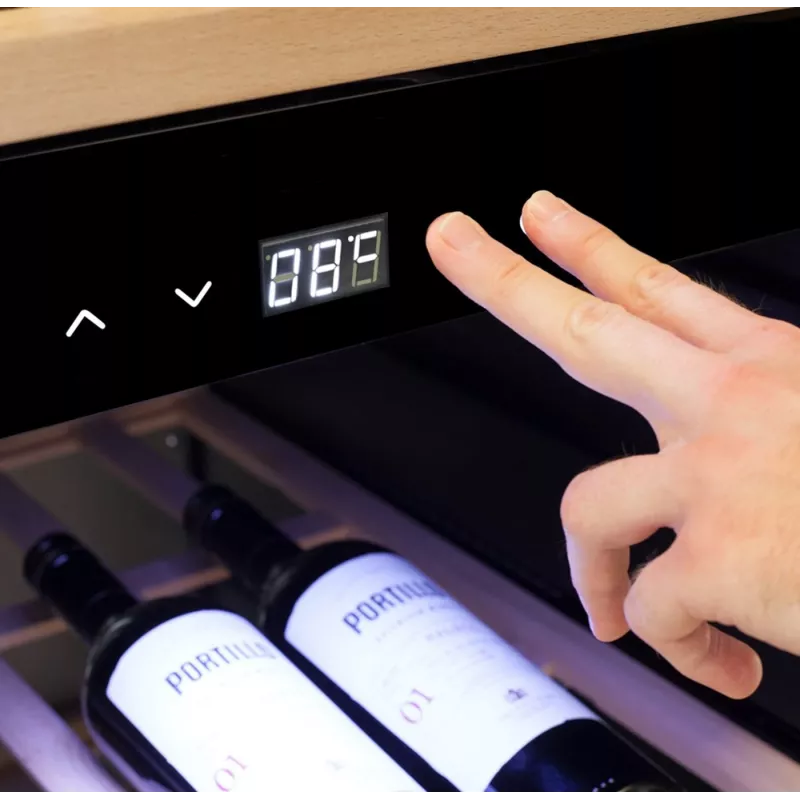 Caso | Smart Wine Cooler | WineExclusive 126 | Clase de eficiencia energética G | Vinoteca | De pie | Capacidad de botellas 126 botellas | Tecnología de refrigeración tecnología de compresor | Negro