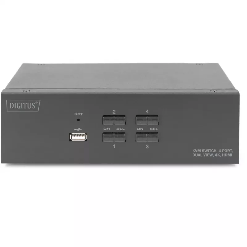 Switch KVM Digitus DS-12883 4 puertos Dual Display 4K HDMI USB