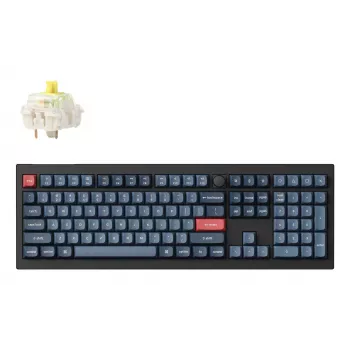 Teclado Keychron V6 Max Full-size (100%) RF inalámbrico + Bluetooth mecánico RGB negro/gris