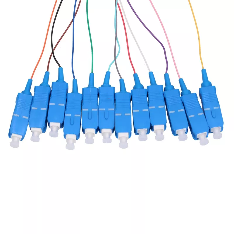 Set de pigtails SC/UPC monomodo Extralink G.657A1 900 µm 1 m 12 uds. 12 colores