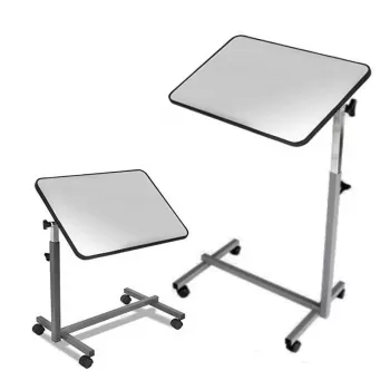 Mesa de noche HERDEGEN EASY modelo 421000 – mesa auxiliar compacta, altura regulable 70–105 cm, tablero 600×400 mm, inclinable 0–90°, 4 ruedas con freno, carga máxima 10 kg
