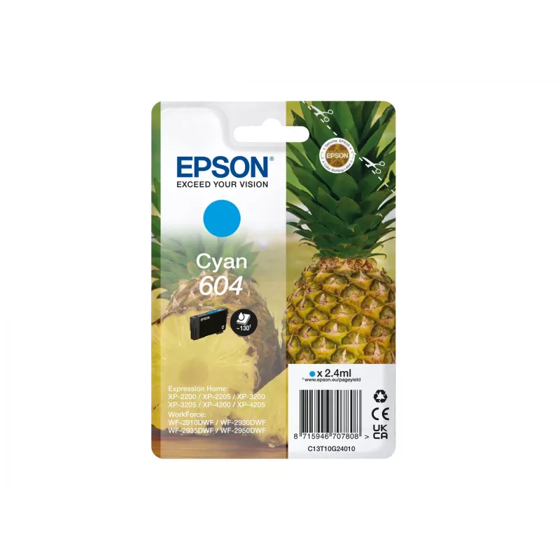 Epson 604 Cartucho de tinta 1 unidad Original Rendimiento estándar Cian