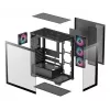 Caja de PC DeepCool CG580 4F semitorre — ATX/ITX/MicroATX, cristal templado, 3×120mm+1×120mm ventiladores, 2×3,5