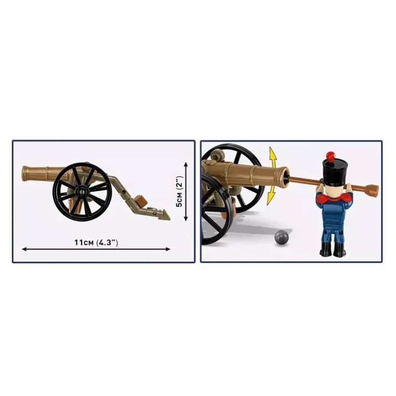 Set de bloques artillero francés con cañón, 97 piezas