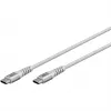 Cable USB 2.0 trenzado súper suave, conector macho USB-C > conector macho USB-C (blanco, 1 metro)