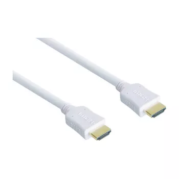 Cable HDMI® de alta velocidad con Ethernet, conectores chapados en oro, conector A a conector A, blanco, 0,5 m, Good Connections®