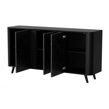 Cómoda Cama Meble VOLARE 151 x 39 x 75 cm, negro / San Sebastian