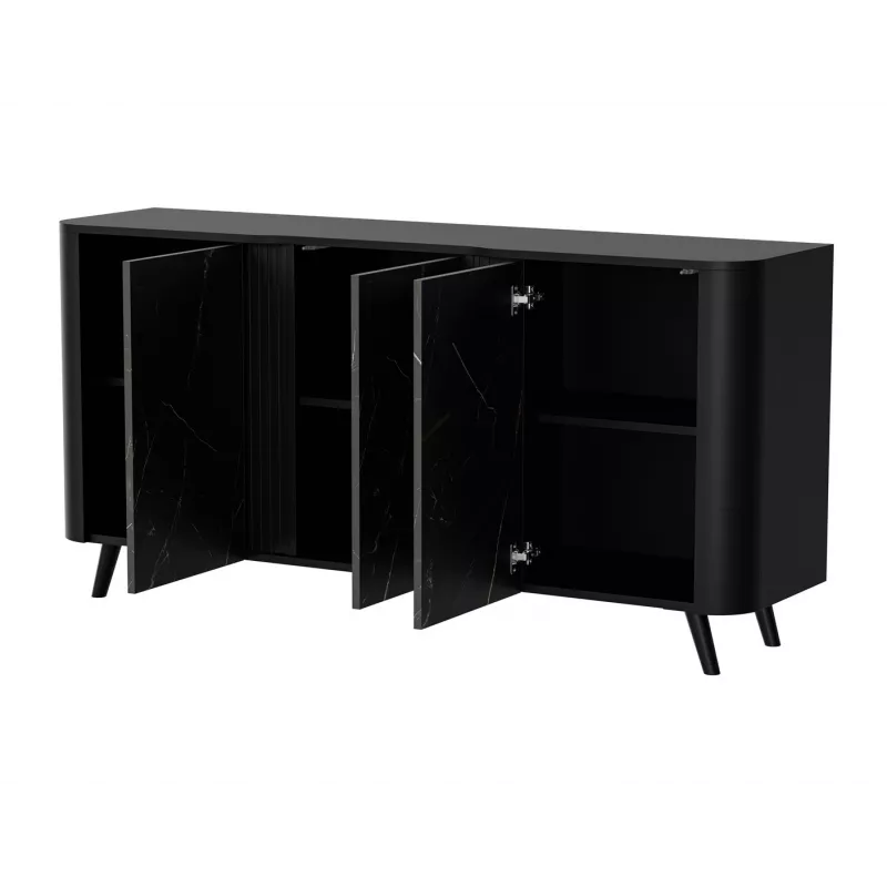 Cómoda Cama Meble VOLARE 151 x 39 x 75 cm, negro / San Sebastian